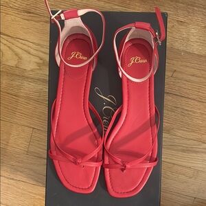 J. Crew Red Strappy Abbie Sandals